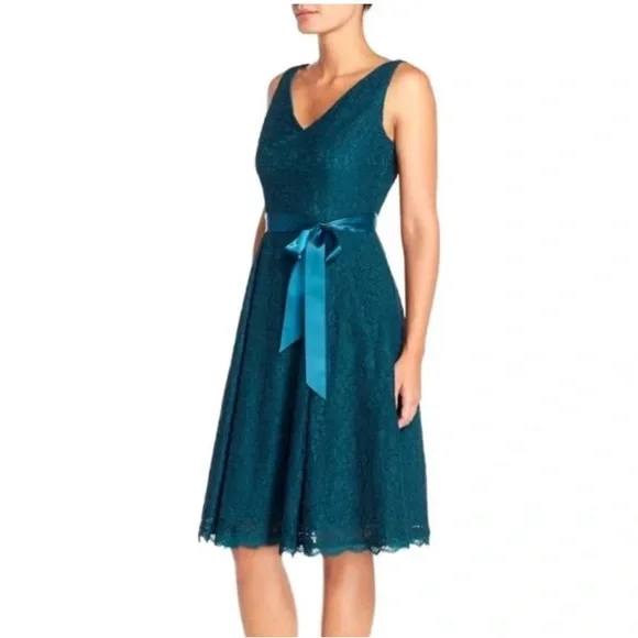 Adrianna Papell | Dresses | New Without Tags Adrianna Papell Lace Midi Fit  And Flare Dress Size 8p | Poshmark